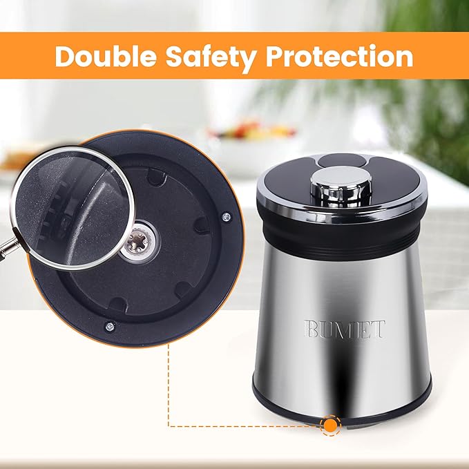BUMET 16 cup steel bowl 850W Electric Food Processor,LED timer. 3-Tiered 6 Cutting Edges blade for mincing, chopping,Ideal as meat grinder,fresh vegetables chopper,pet food process in kitchen.