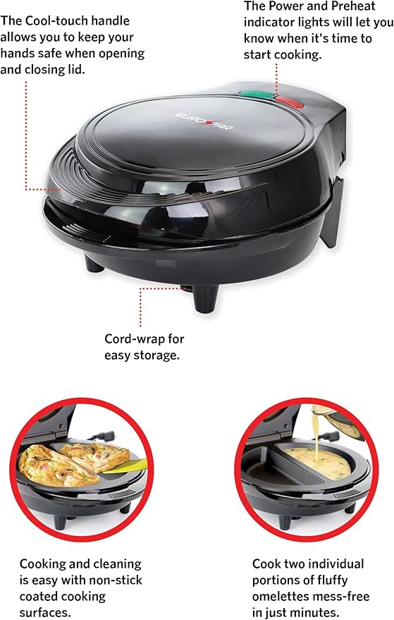 EUROSTAR Omelette Maker, Black