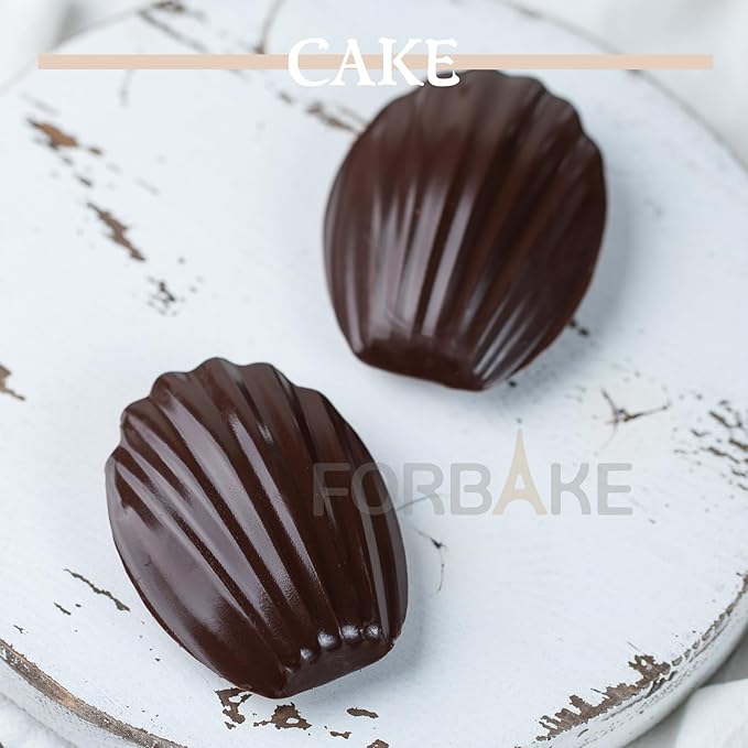 2-Pack Madeleine Pan — 12-Cavity French Shell Cake Mold, Non-Stick Golden Carbon Steel Baking Pan for Classic Madeleines, Tea Cakes & Cookies