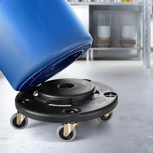 18" Trash Can Dolly with Wheels Black for 32 gal and 20 44 55 gal Brute Containers