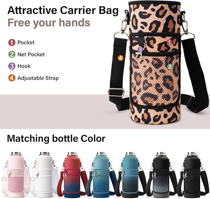 DYSANKY Insulated Water Bottle | Thickened Stainless Steel Vacuum Metal | Portable Sports Water Jug for Gym and Hiking with Straw, Carrier Bag, Handle Strap | BPA-Free 40 oz