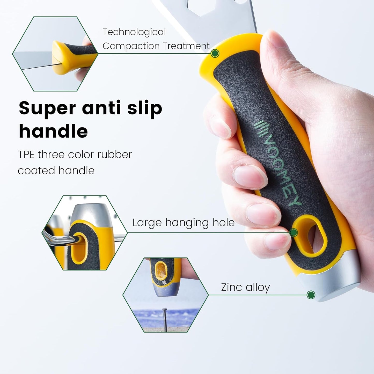 Voomey 12 In 1 Putty Knife Scraper, 6-Inch Stainless Steel Paint Scraper, Drywall Taping Knife 2 Pack, Paint Scraper Tool for Repairing Old Walls, Cleaning Paint Roller Covers, Applying Putty