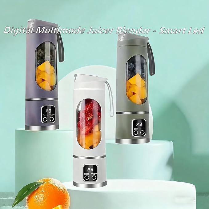 Digital Multimode Juicer Blender - Smart Led Display, Portable Usb Personal Electric Blender, Juicer Shakes And Smoothies Blender For Smoothies Liquid Diet, Shakes, Leak Proof Design (2PC-B)