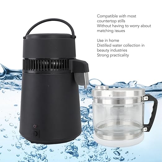 ZJchao Water Container for Distiller, 4L Replacement Distilled Water Pot Distilled Water Distiller Jug Storage Collection Bottle Glass Jar Distiller Water Distiller for Home Beauty Countertop