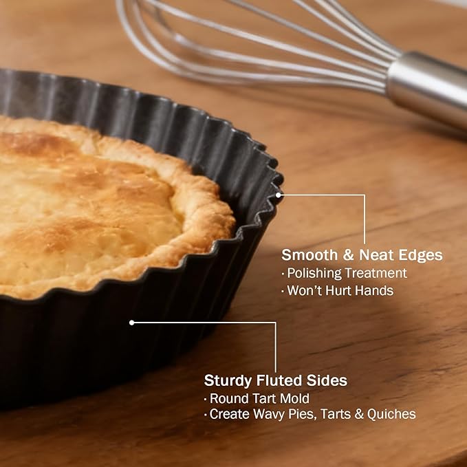 2 Pack 10 Inch Pie Pan with Removable Bottom – Deep Dish Quiche Tart Pan, Nonstick Fluted Pie Dish for Baking Apple Pot Pies, Cheesecake & Desserts, Suitable for baking enthusiasts