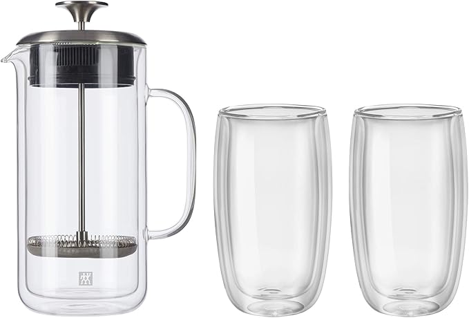 ZWILLING Sorrento Double Wall French Press and Latte Glass