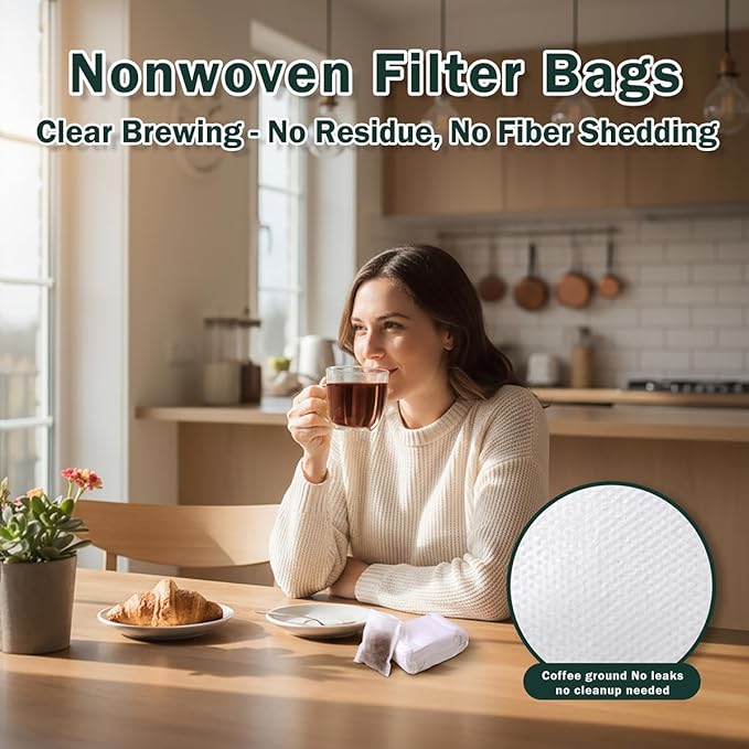 600Pcs Disposable Tea Bags for Loose Leaf Tea, Empty Tea Filter Bags for Cooking, Infuser Sachets for Spice, Coffee, Herb and More (3.54x2.75 Inch)