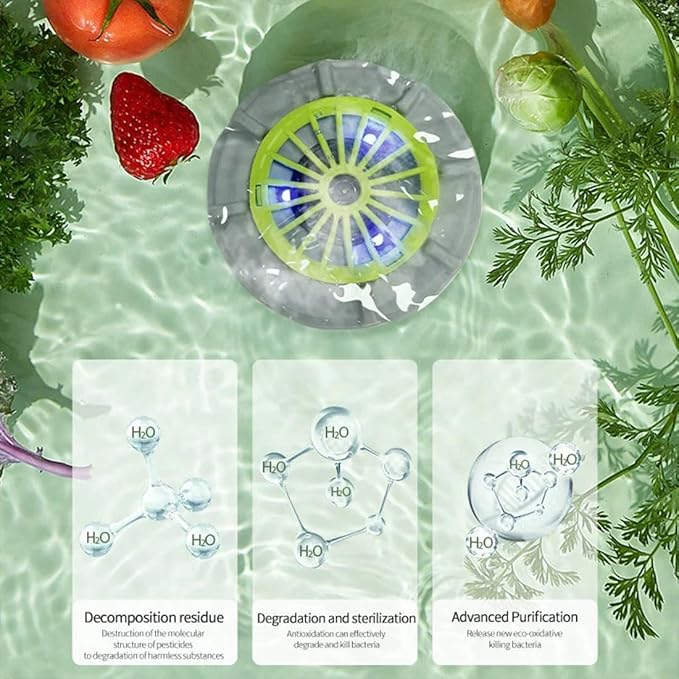Efficient Portable Fruit and Vegetable Washers, Fruit and Vegetable Cleaning Machine, Electric Fruit Cleaner for Washing Fruits, Vegetables, Grain, Meat, Water-Proof & Wireless Charging (D)