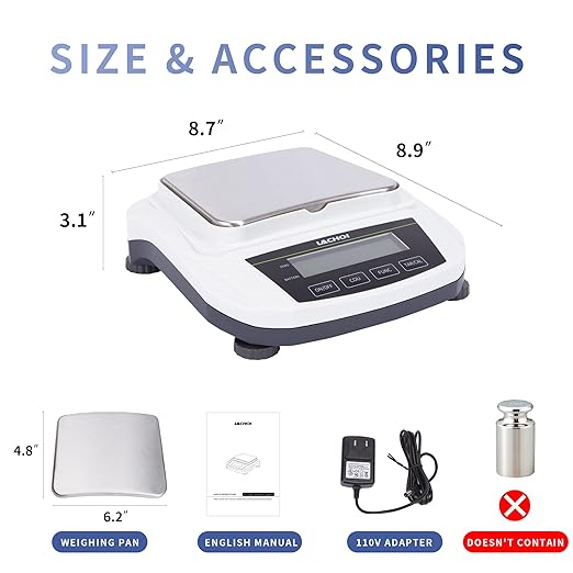 Lab Scale 1000gx0.01g High Precision Scale 0.01g Accuracy Laboratory Digital Analytical Balance Jewelry LCD Display (No Test Weight)