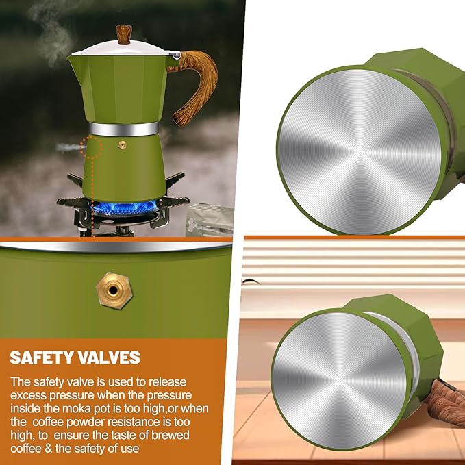 9 Cup Aluminum Espresso Stovetop Moka Pot Express Coffee Maker Percolator Italian Classic Mocha Coffee Machine for Italian and Cuban Cafe Brewing for Home & Camping 450ml 15oz