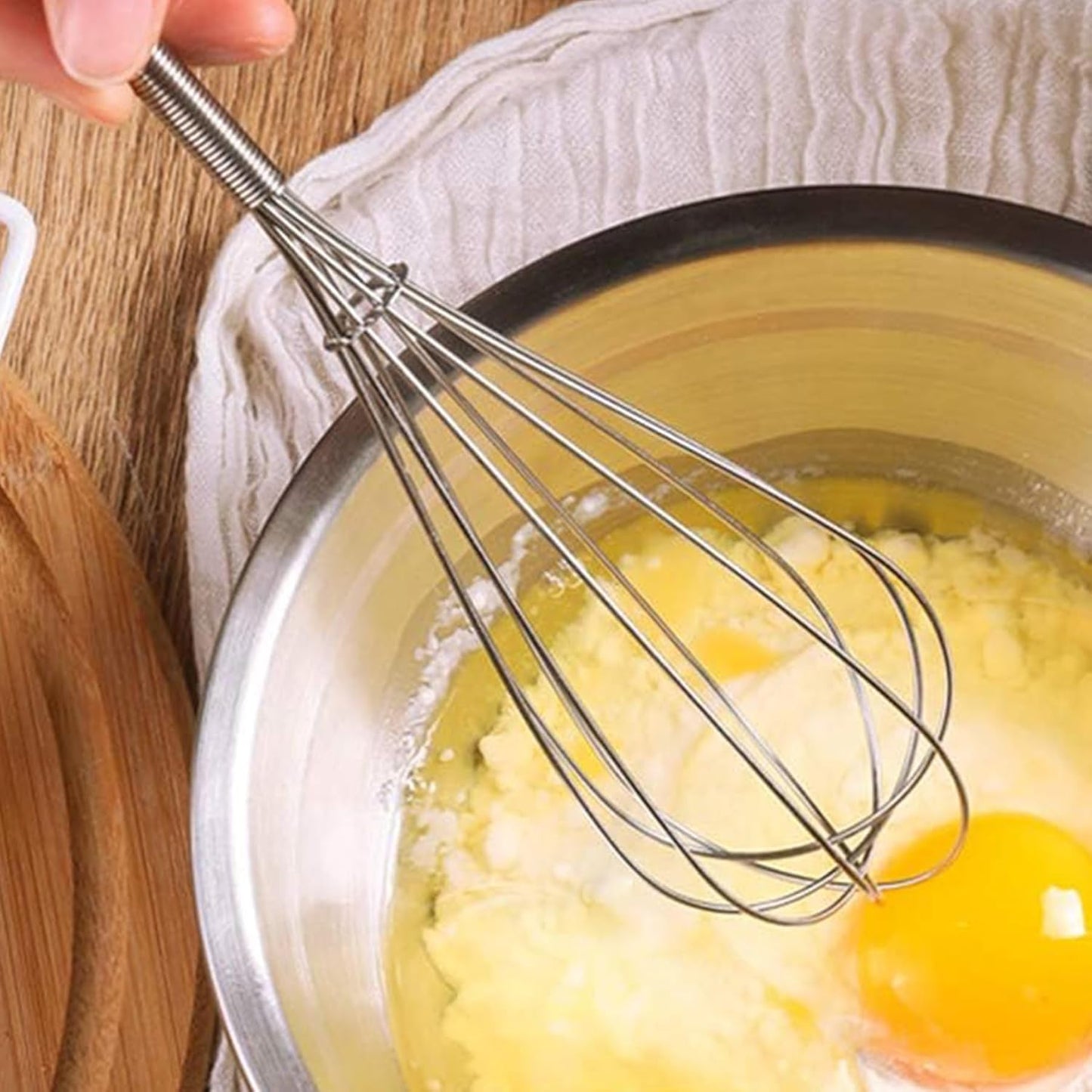 Mini Whisk 3-Pack - 8, 10 & 12 Inch Heavy-Duty 304 Stainless Steel Wire Whisks for Cooking, Baking, Eggs, Sauces & Creams (Ergonomic Spiral Handle, Silver, Dishwasher Safe)
