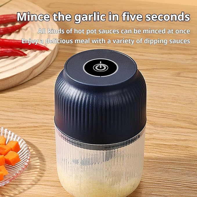 2026 Upgraded Electric Garlic Chopper, Mini Portable Veggie Cutter, USB Rechargeable, 350ML Portable Cordless Mini Food Processor for Nuts Chili Onion Minced Meat and Spices (White*1)