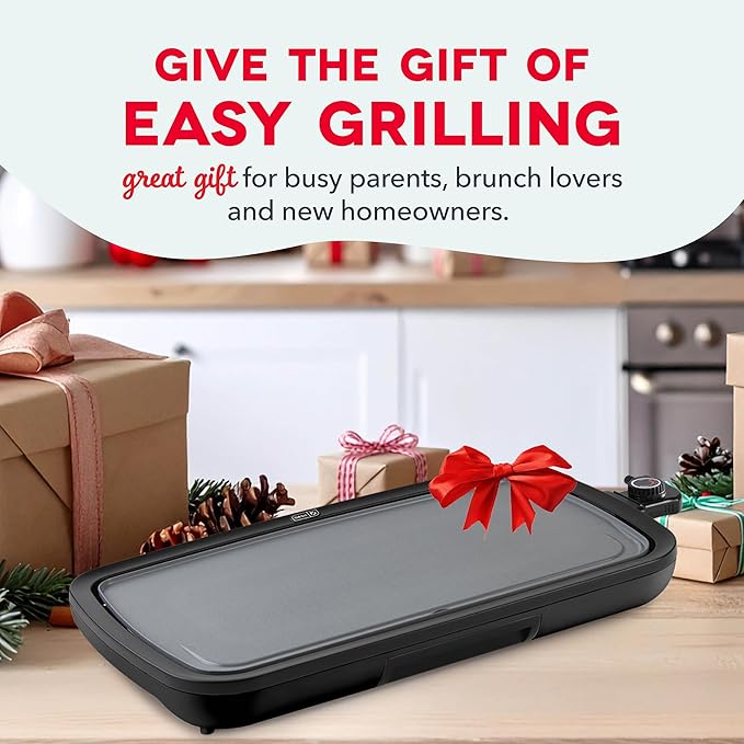 Dash Everyday Electric Griddle - Indoor Griddle for Versatile Cooking - Features Quick-Heating, Anti-Slip Feet, and Removable, Nonstick Plate - Cool Gray