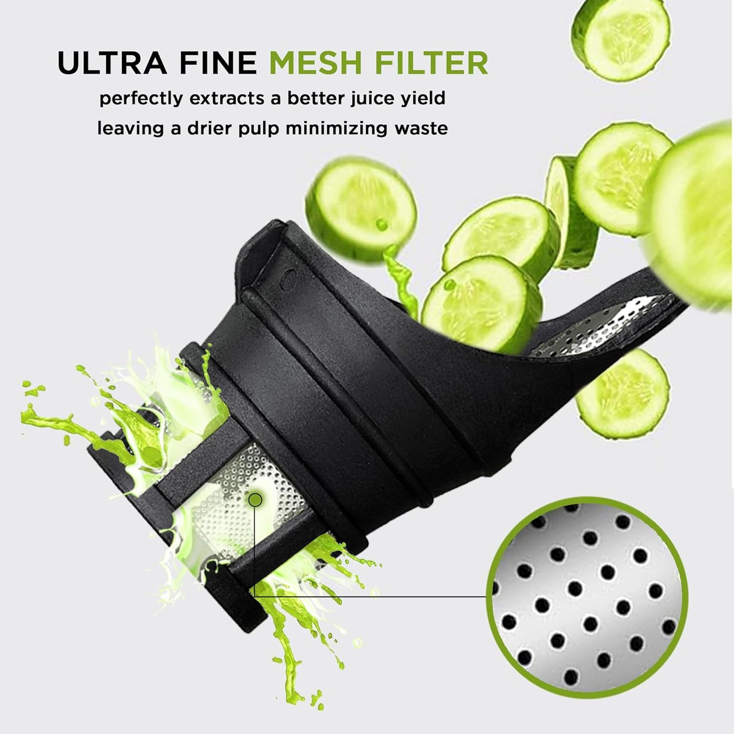 Cold Press Juicer Machine | 3 Inch Wide Chute | High Nutrition & Juice Yield | 3 Juicer Modes | Easy to Clean | Slow Masticating Juicer for Vegetables and Fruits [Black]