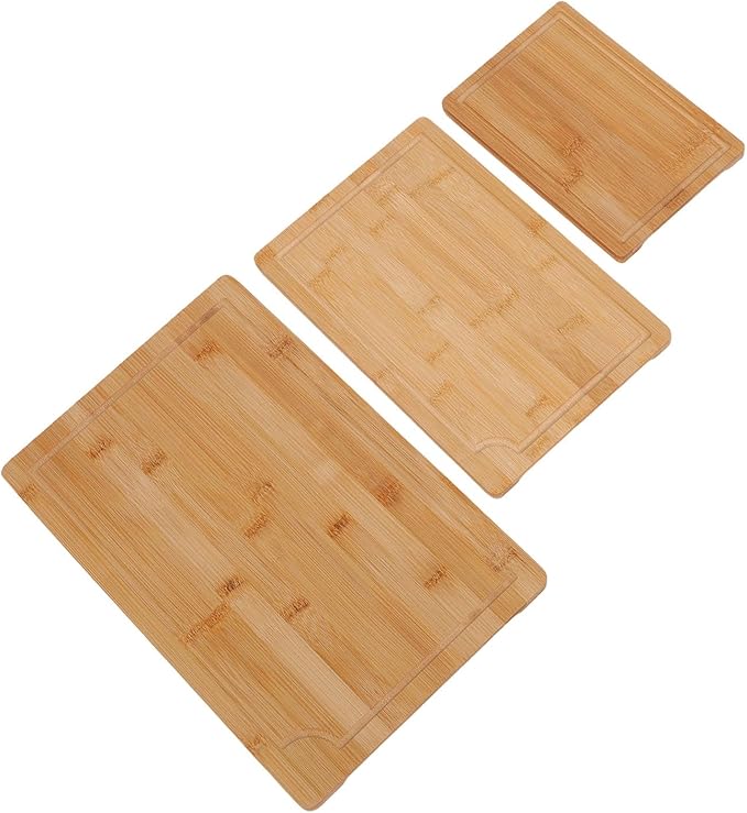 Pssopp Cutting Board Kitchen Sorting Cutting Boards Smooth Charcuterie Butcher Blocks for Serving Meat Fruit Vegetables Cheese Food 3PCS Wood Chopping Boards, Wood Chopping