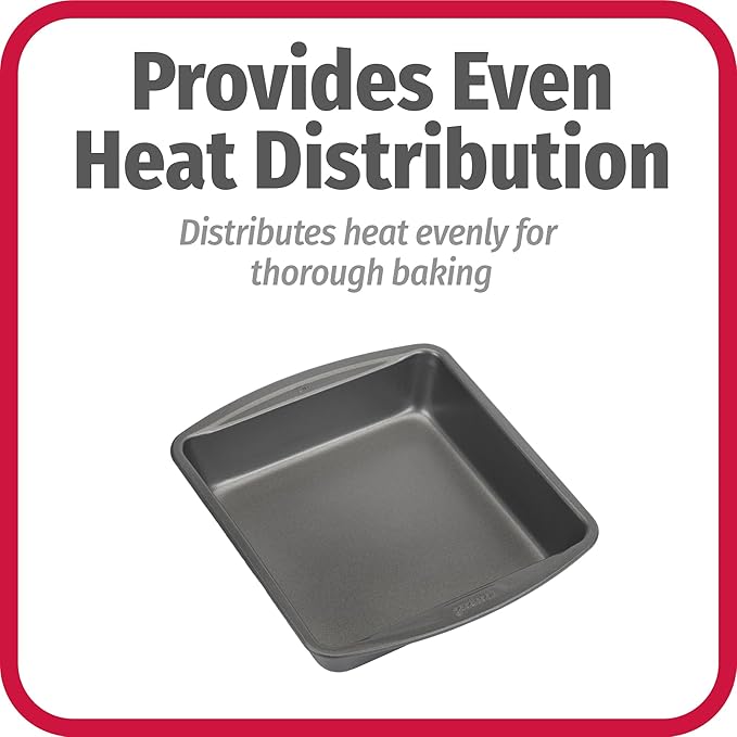 GoodCook Everyday Nonstick Steel Square Pan, 8", Gray (Pack of 2)