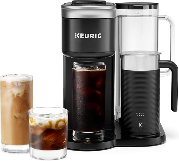 Keurig K-Café SMART Single Serve Coffee Maker with WiFi Compatibility, Latte and Cappuccino Machine with Built-In Frother, 6 Brew Sizes, Black