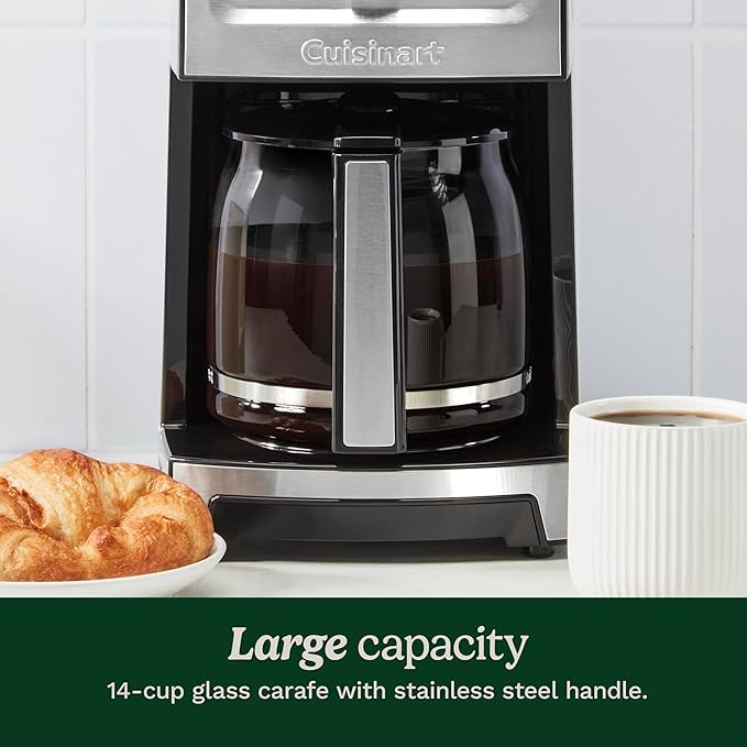 Cuisinart Coffee Maker, 14-Cup PerfecTemp Programmable Coffee Machine Glass Carafe with 1-4 Cup Setting, Brew Strength Control, Brew Pause, and Over Ice Function, White, DCC-3500W