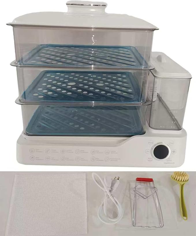 Electric Food Steamer, Steamer For Cooking,24L,800w Household Food And Vegetable Steamer, 24-Hour Delayed Start, Split Type Independent Water Tank, 3-Layer Stainless Steel Tray