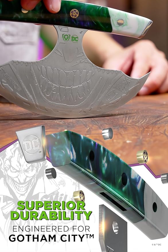 Dalstrong Ulu Knife - 7 inch Chef Knife - THE JOKER™ Edition Official License - 5 Layer 9CR18MOV Stainless Steel - Uniquely Cast Resin Handle - Collection Item - w/Sheath