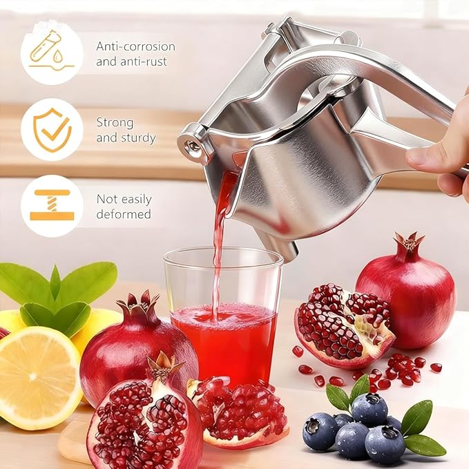 Hand Juicer Squeezer - Aluminum Alloy Fresh Fruit Juice Extractor, Fruit Juice Handheld Press Squeezer with Seed Filter, Heavy Duty Manual Hand Press Juicer for Citrus and Other Fruits (2PCS)