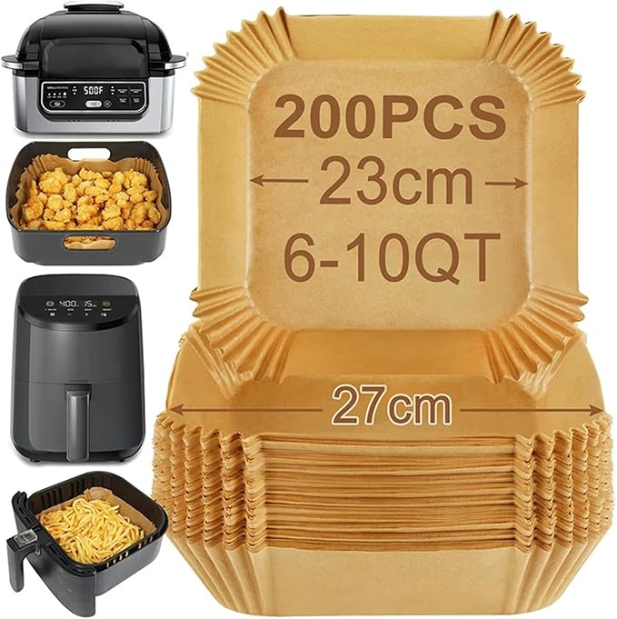 Large Air Fryer Disposable Paper Liners Nonstick 23cm Oven Airfryer Parchment Baking Paper ，Compatible For Ninja，Compatible For COSORI ，Grill Cooking Basket(16cm round,50PC)