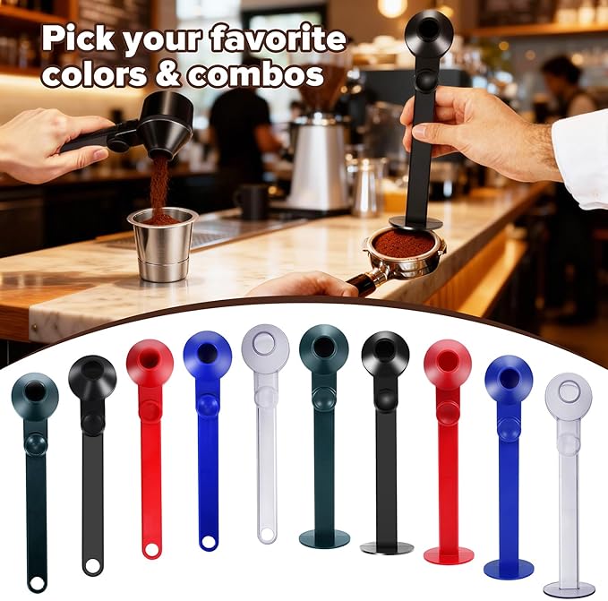 2Pcs Coffee Scoop Funnel 2Tbsp, BPA-Free PCTG, Dishwasher Safe | 51mm Tamper Kit | Fits K-Cup Reusable Pods, Brewer Compatible, Coffee/Protein/Powder, Red, 2 Models A&B