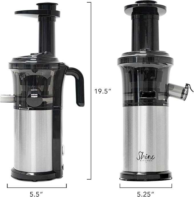 Shine Kitchen Co SJV-107-A Cold Press Slow Masticating Juicer, Stainless Steel