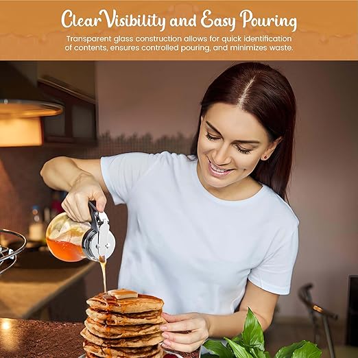 OCS Parts Syrup Dispenser with Lid and Dispensing Thumb Lever | Commercial Grade Liquid Dispensers for Home and Commercial Kitchens