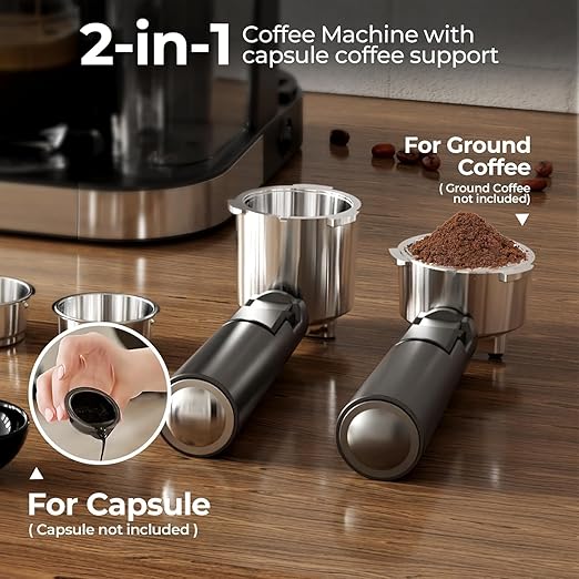 Electactic Espresso Machine 20 Bar, Super Compact Espresso Maker Stainless Steel with Touch Screen, Professional Coffee Machine, Automatic Milk Frother for Cappuccino