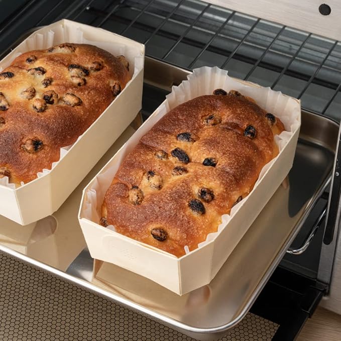 Restaurantware Taipei 34 Ounce Wooden Baking Molds 100 Oven Ready Disposable Loaf Pans - With Paper Liners Greaseproof Wood Containers For Baking For Banana Bread Meatloaf And More