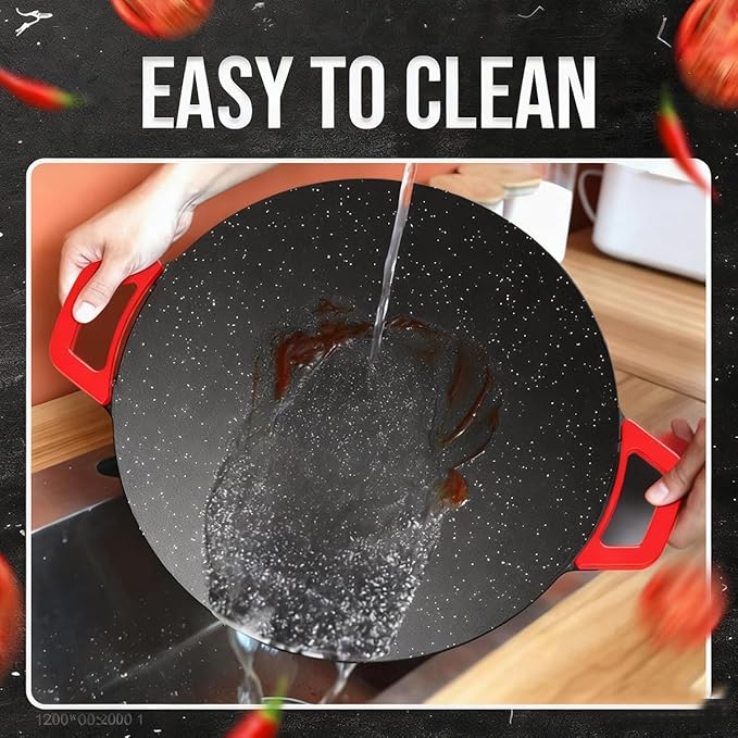 Indoor Smokeless Electric Griddle, 2026 Upgraded 1500w Portable Electric Korean BBQ Grill, Non-stick Round Grill Pan for BBQ, Tortillas, Steaks, Burgers, Pancakes (14.2in)