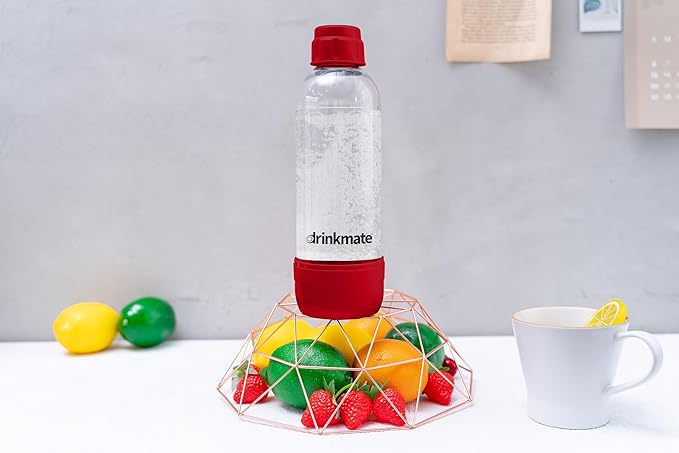 DrinkMate 0.5L Replacement Carbonation Bottles | Compatible with OmniFizz, LUX, and Spritzer | Royal Red, Pack of 2