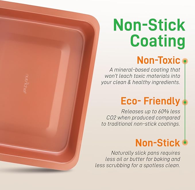 NutriChef 15-inch Roasting Pan, Non-Stick Coated Layer Surface, Great for Food Preparation, Serving, Roasting, Chicken, Pork, Poultry, Pastry, Dessert, Baking, Used for Model Number NCBSCC54