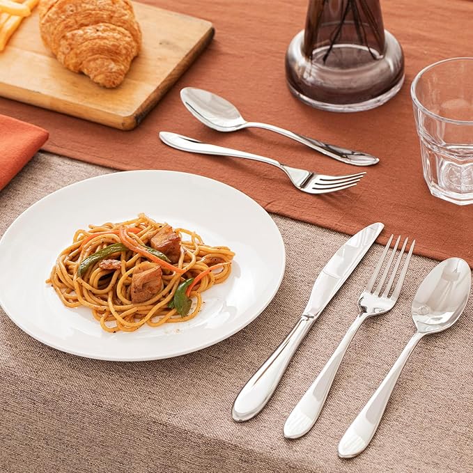 KINGSTONE 20-Piece Silverware Set for 4,18/10 Premium Stainless Steel Flatware Set, for Home, Restaurant, Wedding and Party Use, Mirror-Polished Cutlery Set, Dishwasher Safe