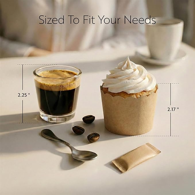 Restaurantware Baking Cups 200 Pack of 6 oz Paper Cupcake Liners Greaseproof Scalloped Oven-Safe Elegant Dessert Muffin Cups Disposable for Parties