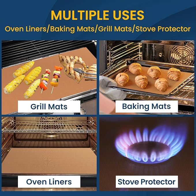 Oven Liners for Bottom of Oven + Silicone Baking Mat Roll