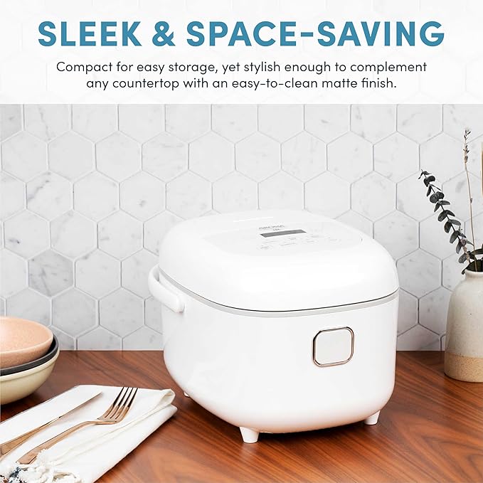 Aroma Housewares Professional 8-Cups (Cooked) / 2Qt. 360° Induction Rice Cooker & Multicooker (ARC-7604), White