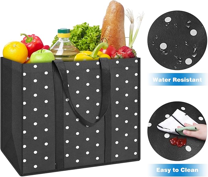 Fab totes 14 Pack Reusable Grocery Bags 35L Large Capacity Waterproof Tote Bags for Shopping and Picnic with Sturdy Handles