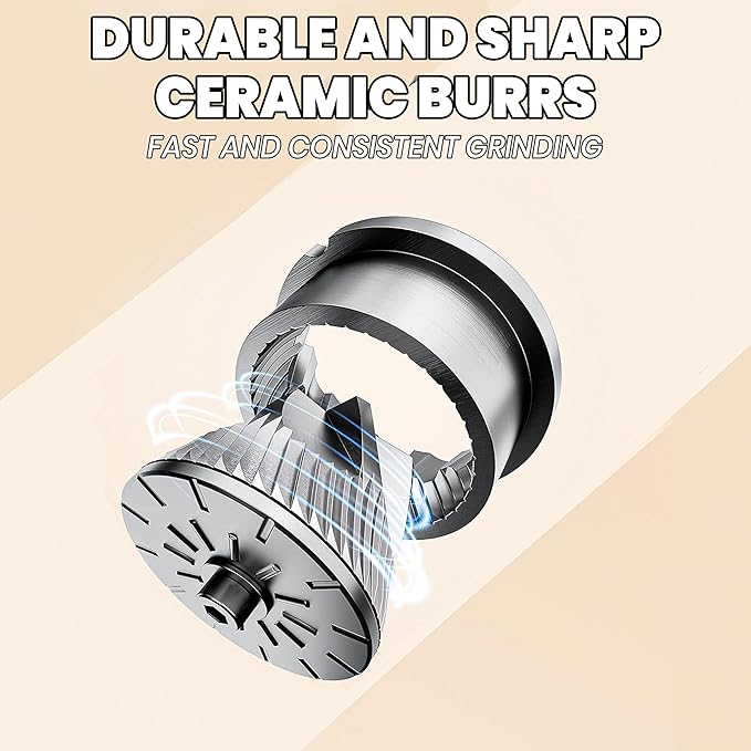 Manual Coffee Grinder - Burr Coffee Grinder With Ceramics Burr For Espresso, v60, 40 Adjustable Settings, Pour over Coffee Dripper, Espresso Grinder For Home Use and Camping Travel, With Hand Crank