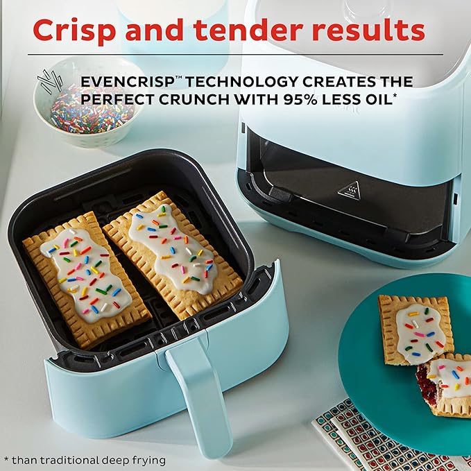 Instant Pot Vortex 2QT Mini Air Fryer,Small Air fryer that Crisps,Reheats, Bakes,Roasts for Quick Easy Meals,Includes over 100 In-App Recipes, is Dishwasher-Safe, from the Makers of Instant Pot, Aqua