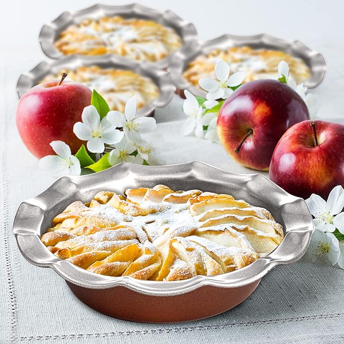 Tosnail 6 Pack 5" Mini Fluted Tart Pan, Pie Pan, Small Pie Tart Mold, Nonstick Quiche Pan for Baking