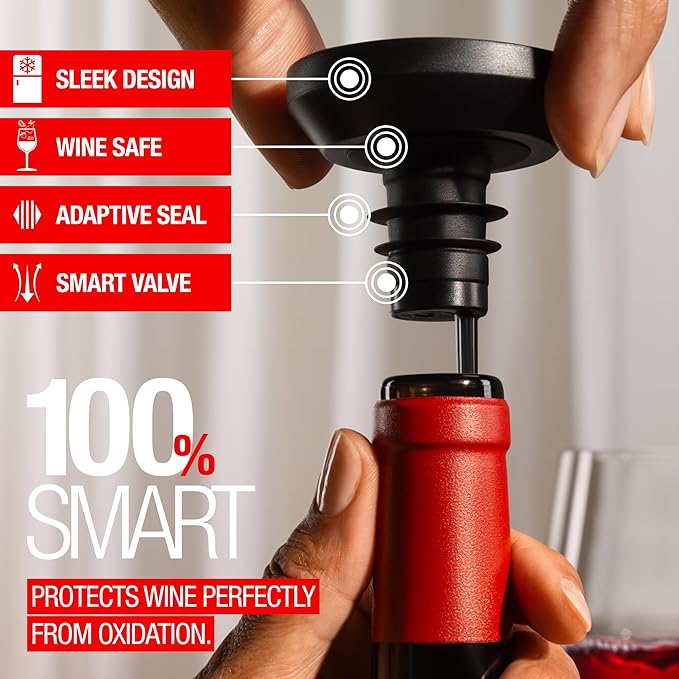 Wine Stopper | Preserve Flavors 8+Weeks | Top-notch Wine Bottle Stopper for zzysh System | Reseal Natural, Glass, Plastic Cork Bottle (White)