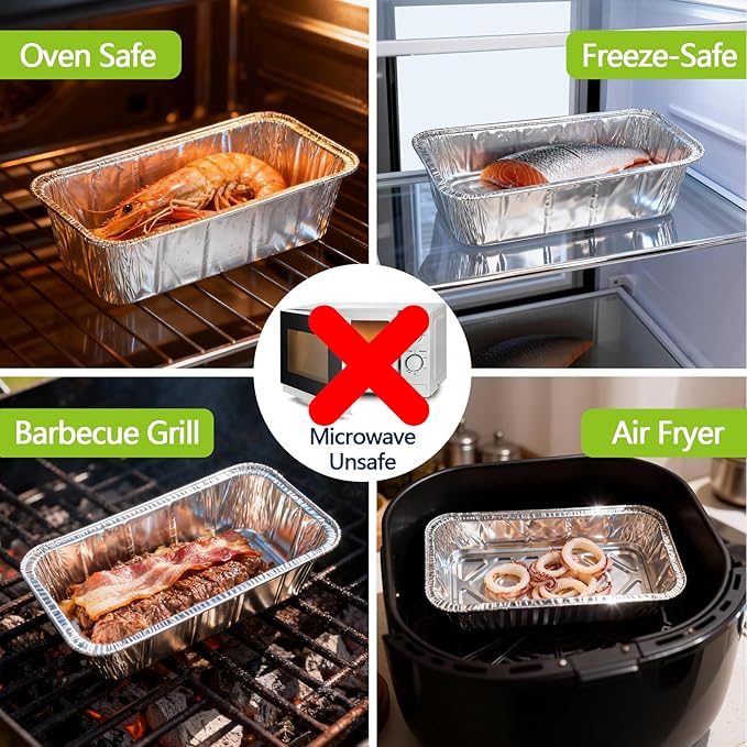 UBeesize 2Lb Thicker & Heavy Duty Disposable Aluminum Loaf Pans, 30 Pack Ultra Sturdy 8.5 x 4.5 Foil Bread Pans for Baking Banana Bread, Cakes, Meatloaf & Food Storage