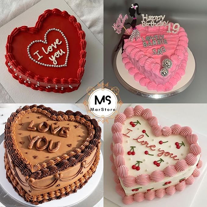 Heart Shaped Cake Pans 8 Inch – Set of 2 Nonstick Silicone Heart Cake Pan for Baking, Oven & Microwave Safe Molds – Durable, Easy-Clean Matte Surface - Grade Novelty Shaped Cake Pans (Gray)