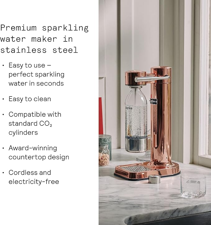 aarke - Carbonator III Premium Carbonator/Sparkling & Seltzer Water Maker with PET Bottle (Copper)