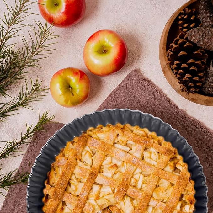 Tart Pan Removable Bottom 9 Inch Tart Pans Round Nonstick Quiche Pan Carbon Steel Quiche Baking Dish with Fluted Edges Fruit Tart Molds for Baking Pie Mold Pizza Chiffon Cake Dessert