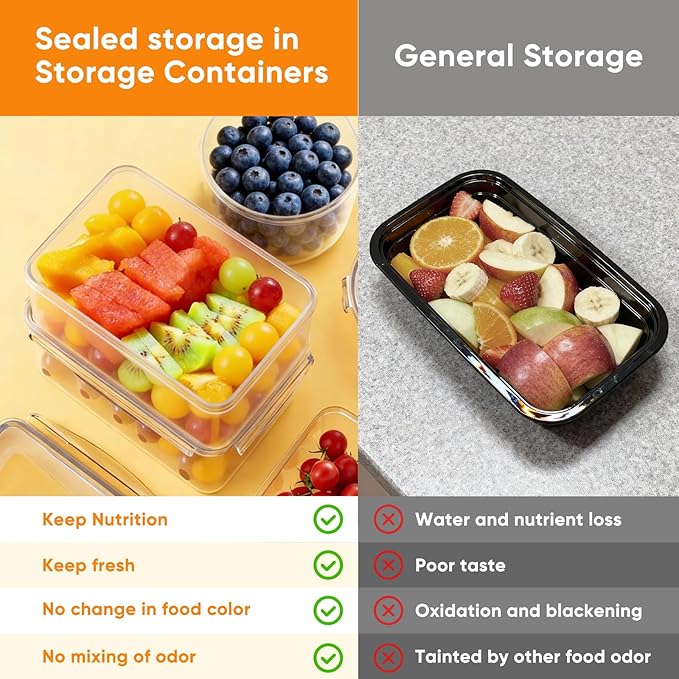 52 Pcs Food Storage Containers with Lids Airtight (26 Containers & 26 Lids) - Leakproof Meal-Prep Container for Kitchen Storage and Organization, Stackable Plastic Food Containers with Labels & Pen