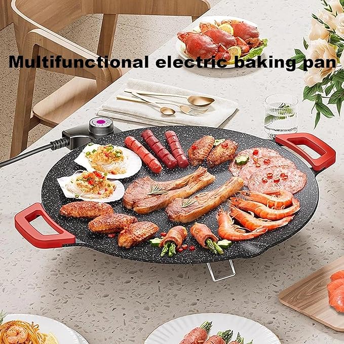 Indoor Grills Electric Smokeless – Nonstick Electric Griddle for Indoor Use, Fast-Heating Compact & Versatile Cooking for Steaks, Pancakes, and BBQ (15.7inch)(15.8in)
