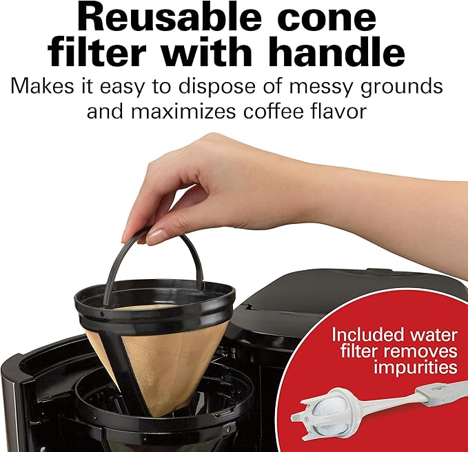 Hamilton Beach Programmable Front-Fill Coffee Maker with Thermal Carafe (46391), 12 Cup Capacity, Black and Stainless